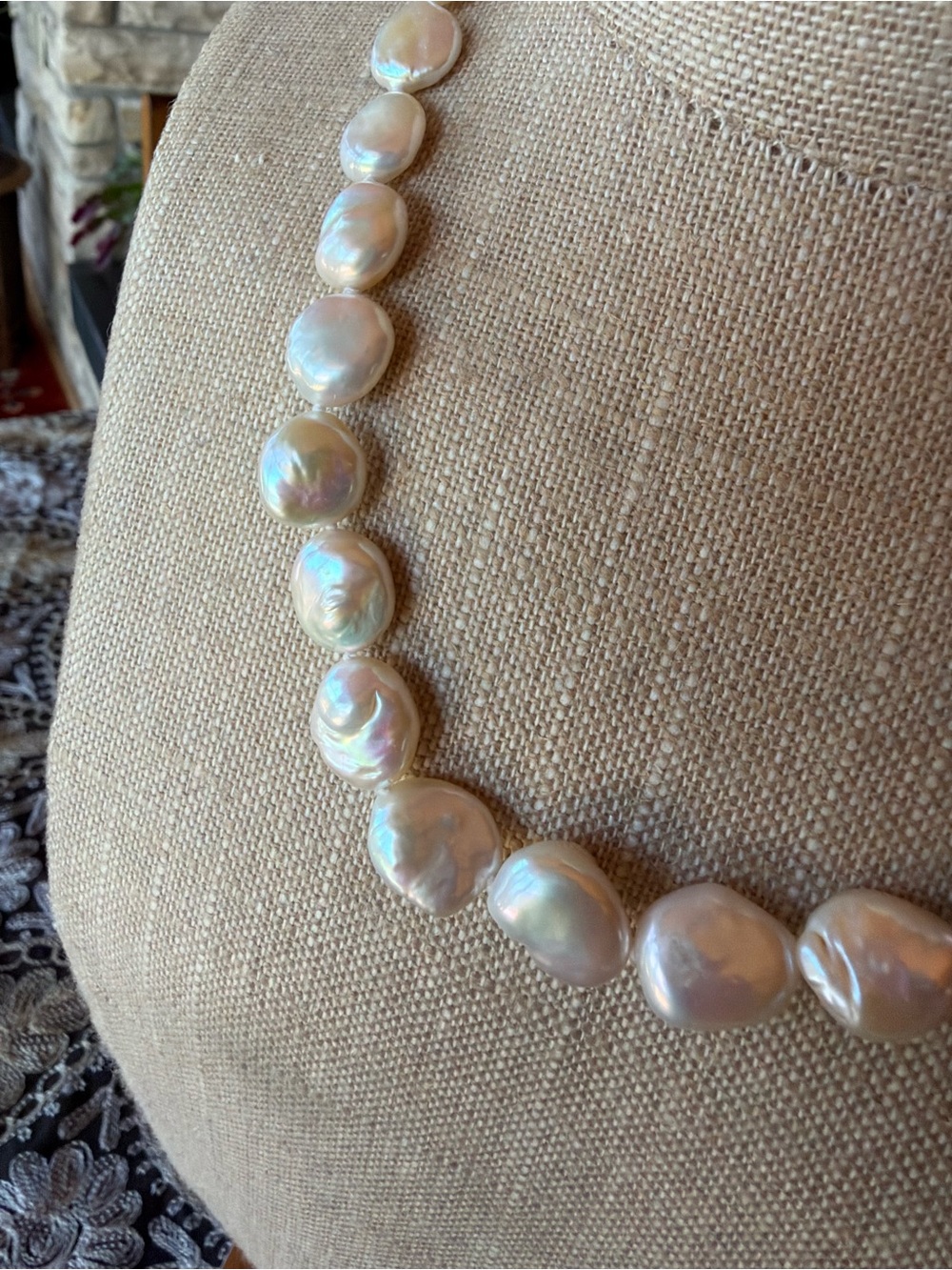 Sterling silver genuine white cultured coin pearls